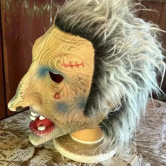 Vintage Topstone Mask Old Man Witch Ghoul Halloween Horror USA Danbury, CT 70s - Picture 3 of 8